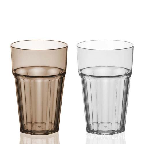 工厂百货日用批发定制 12安士八角塑料杯 厂家直销 透明as多边棱角杯